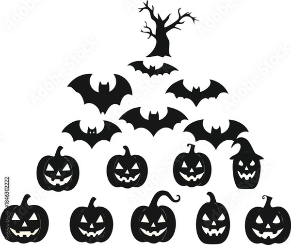 Fototapeta halloween pumpkin set