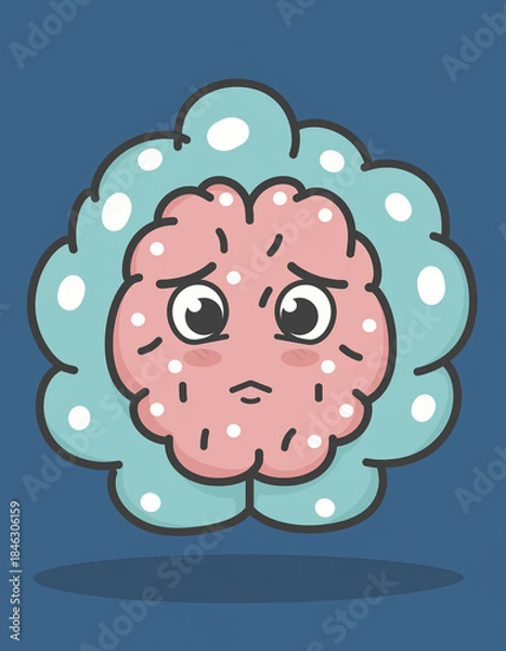 Obraz Overthinking brain character feeling mentally busy