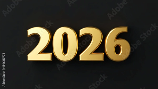 Fototapeta New Year 2026 Black & Gold Royal Theme