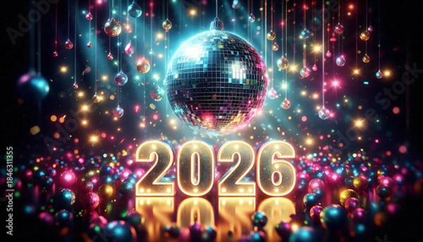 Obraz 2026 Glitter Ball  Theme