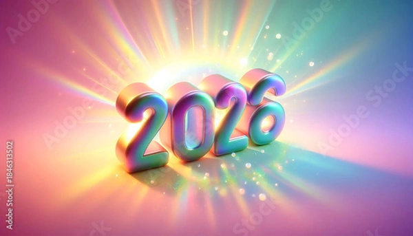 Obraz New Year 2026 Rainbow Glow