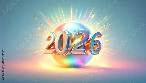 Obraz New Year 2026 Rainbow Glow