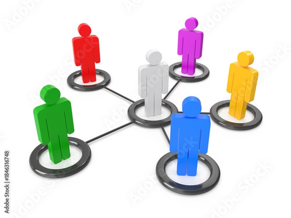 Obraz Interconnected Human Figures in a Network