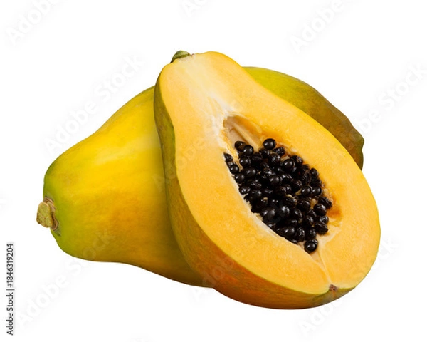 Obraz 半分にカットした、パパイヤ