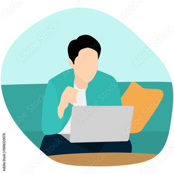 Obraz Remote Working Illustration