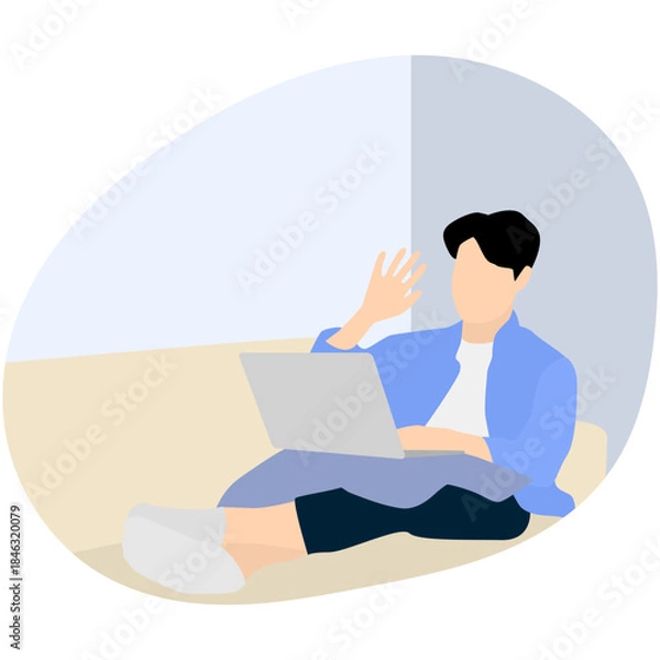 Fototapeta Remote Working Illustration