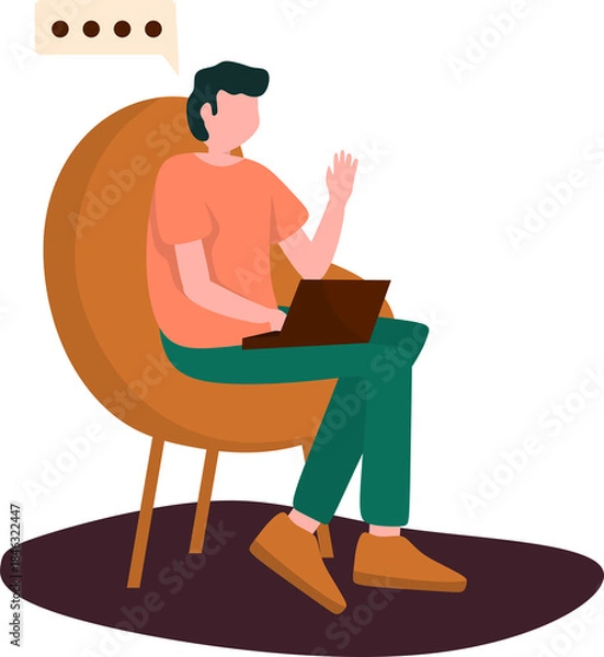 Fototapeta Remote Work Illustration