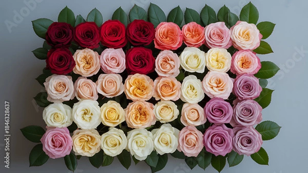 Obraz Vibrant roses in colorful array for decoration