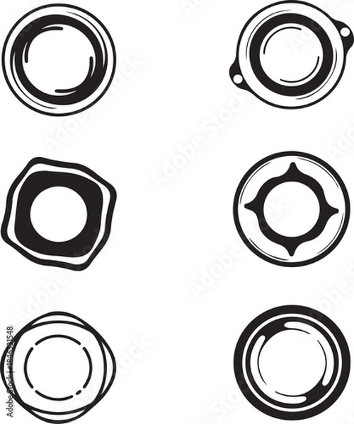 Fototapeta Collection of abstract circular graphic designs suitable for branding and logos