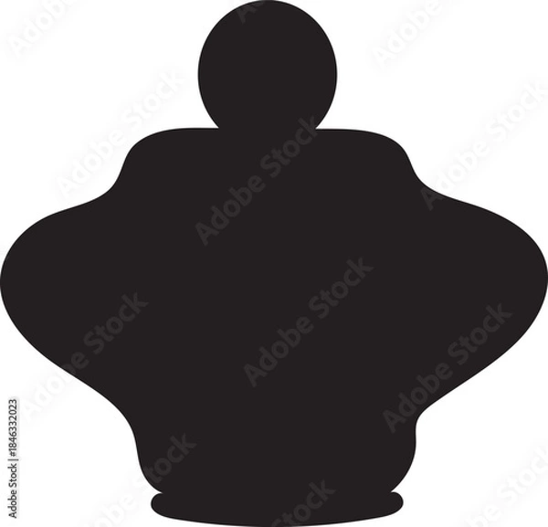 Fototapeta Black silhouette vector design of a chess crown icon. Minimalist graphic symbolizing strategy, royalty, and intellectual games. Perfect for transparent background integration