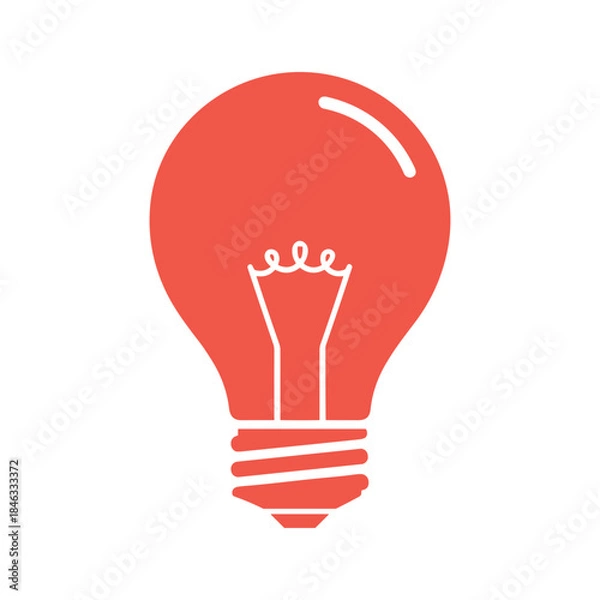 Obraz Red lightbulb icon