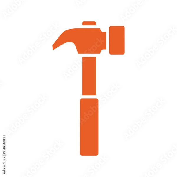 Obraz Orange hammer icon on white background