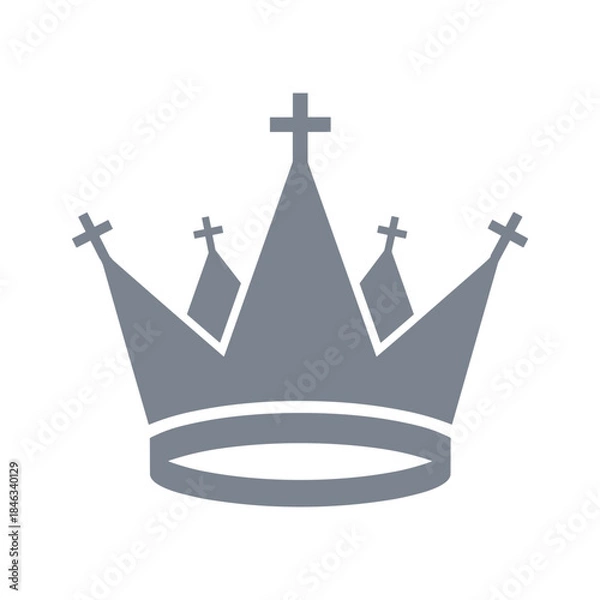 Obraz Grey crown icon with crosses