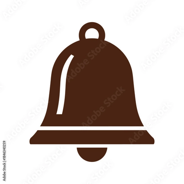 Obraz Brown bell icon on white background