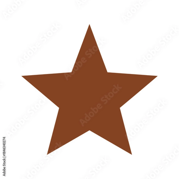 Obraz Brown star icon on white background