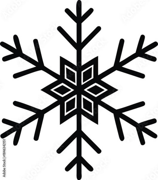 Obraz snowflake on a black background