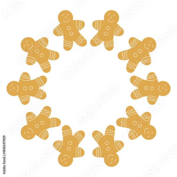 Obraz Christmas tree decorations. Round frame. Template for your creativity