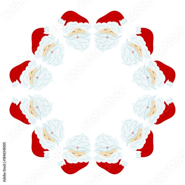 Obraz Christmas tree decorations. Round frame. Template for your creativity