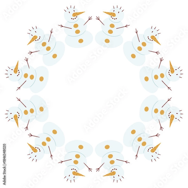 Obraz Christmas tree decorations. Round frame. Template for your creativity