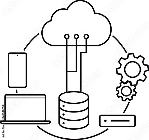 Obraz クラウドサービス　サーバーネットワーク