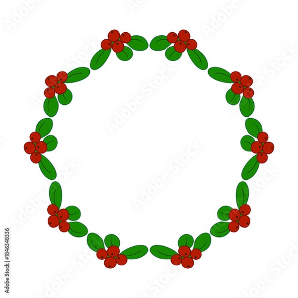 Obraz Christmas tree decorations. Round frame. Template for your creativity