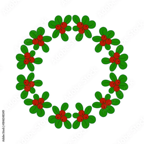 Obraz Christmas tree decorations. Round frame. Template for your creativity