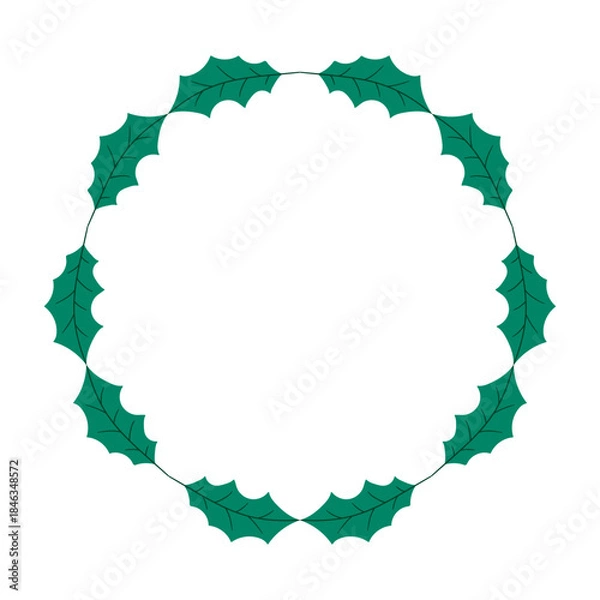 Obraz Christmas tree decorations. Round frame. Template for your creativity