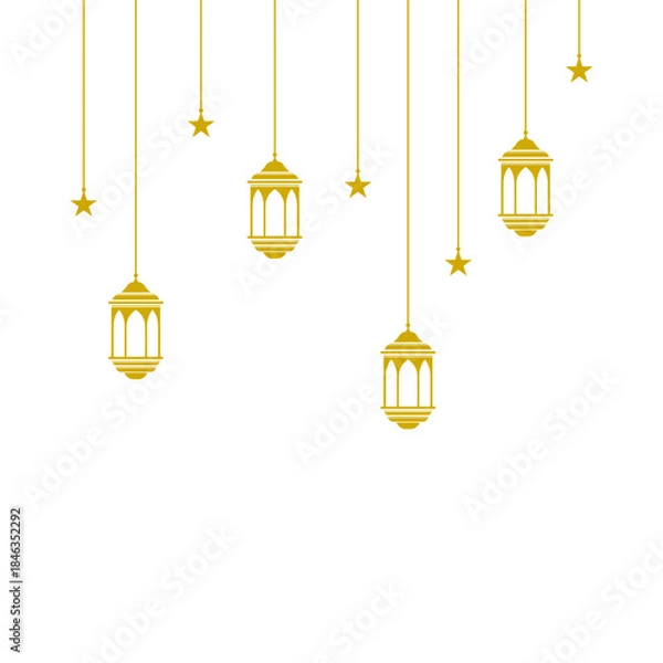 Obraz Ramadan kareem islam lentern vector background illustration