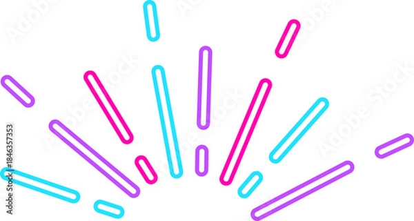 Obraz Neon Style Hand Drawn Rays