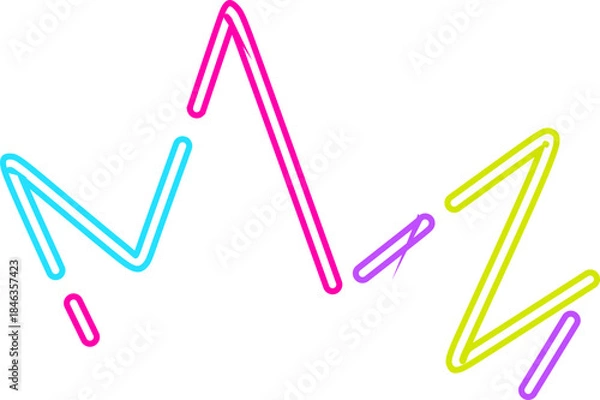 Obraz Neon Style Hand Drawn Rays