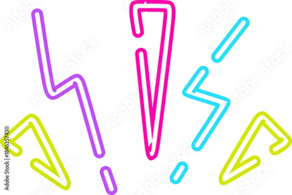 Obraz Neon Style Hand Drawn Rays