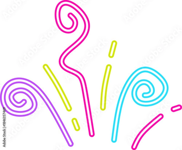 Obraz Neon Style Hand Drawn Rays