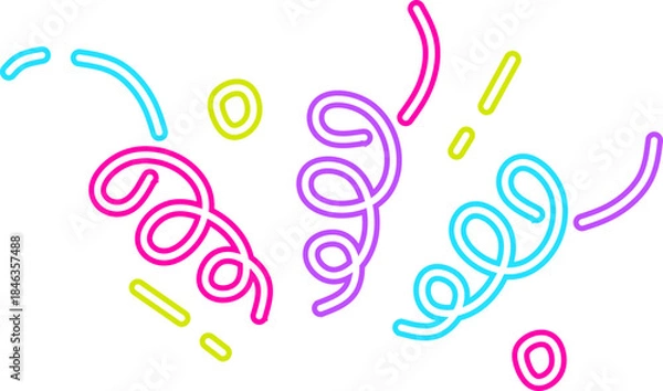 Obraz Neon Style Hand Drawn Rays