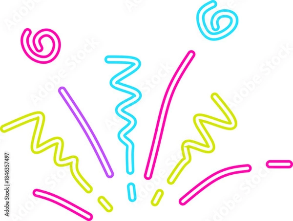 Obraz Neon Style Hand Drawn Rays