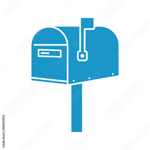 Obraz Blue mailbox icon on white background
