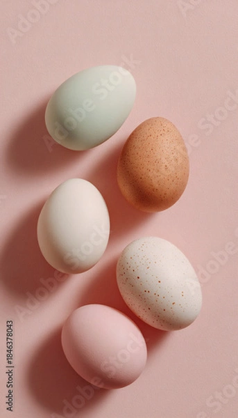 Obraz Minimalist Easter Eggs on Light Pink Background with Soft Lighting