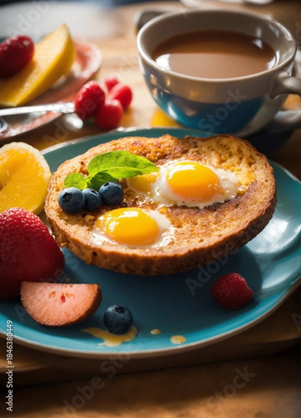 Obraz breakfast with coffee and croissant