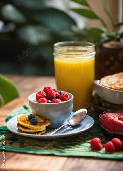 Obraz breakfast with coffee and berries