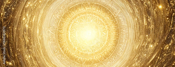 Obraz radiant golden mandala, AI generated
