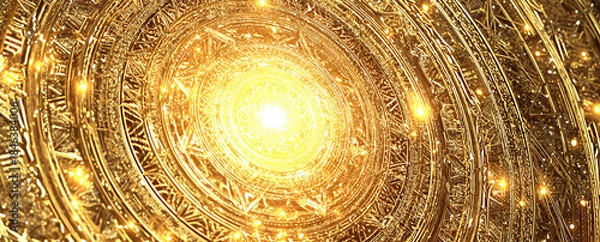 Obraz radiant golden mandala, AI generated
