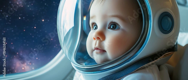 Obraz funny astronaut baby, AI generated