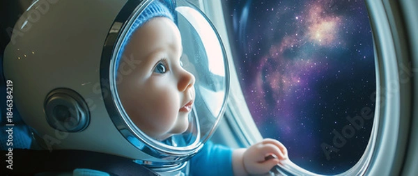 Obraz funny astronaut baby, AI generated