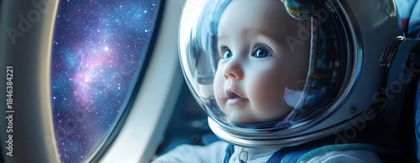 Obraz funny astronaut baby, AI generated