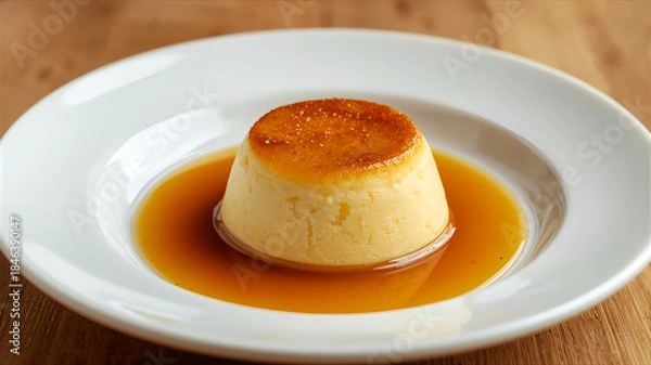 Obraz 皿に乗せたプディング