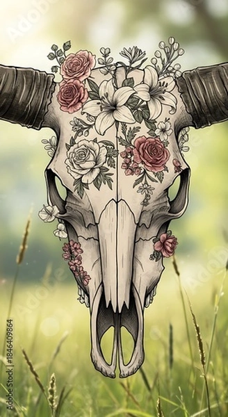 Obraz 花咲く骸骨の詩