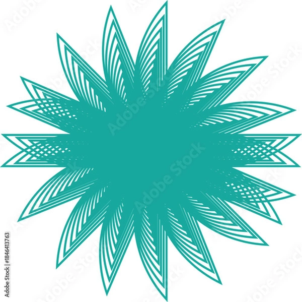 Fototapeta Teal Geometric Mandala Abstract Vector Design