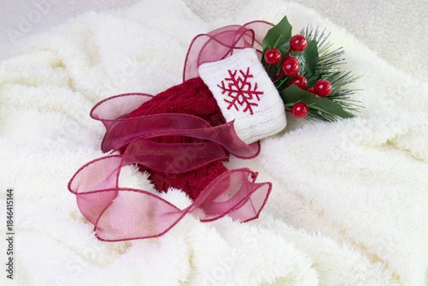 Obraz Christmas Concept, Snowflake Stocking Charm
