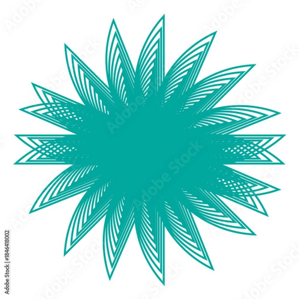 Fototapeta Teal Geometric Mandala Abstract Vector Design