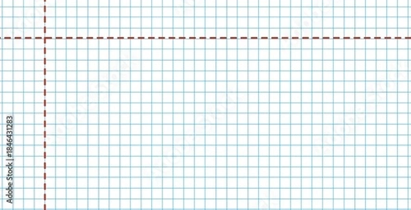 Obraz Notebook page abstract school background illustration grid check light blue and white pattern