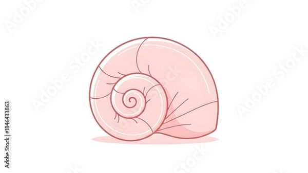 Obraz Pink seashell spiral illustration design.